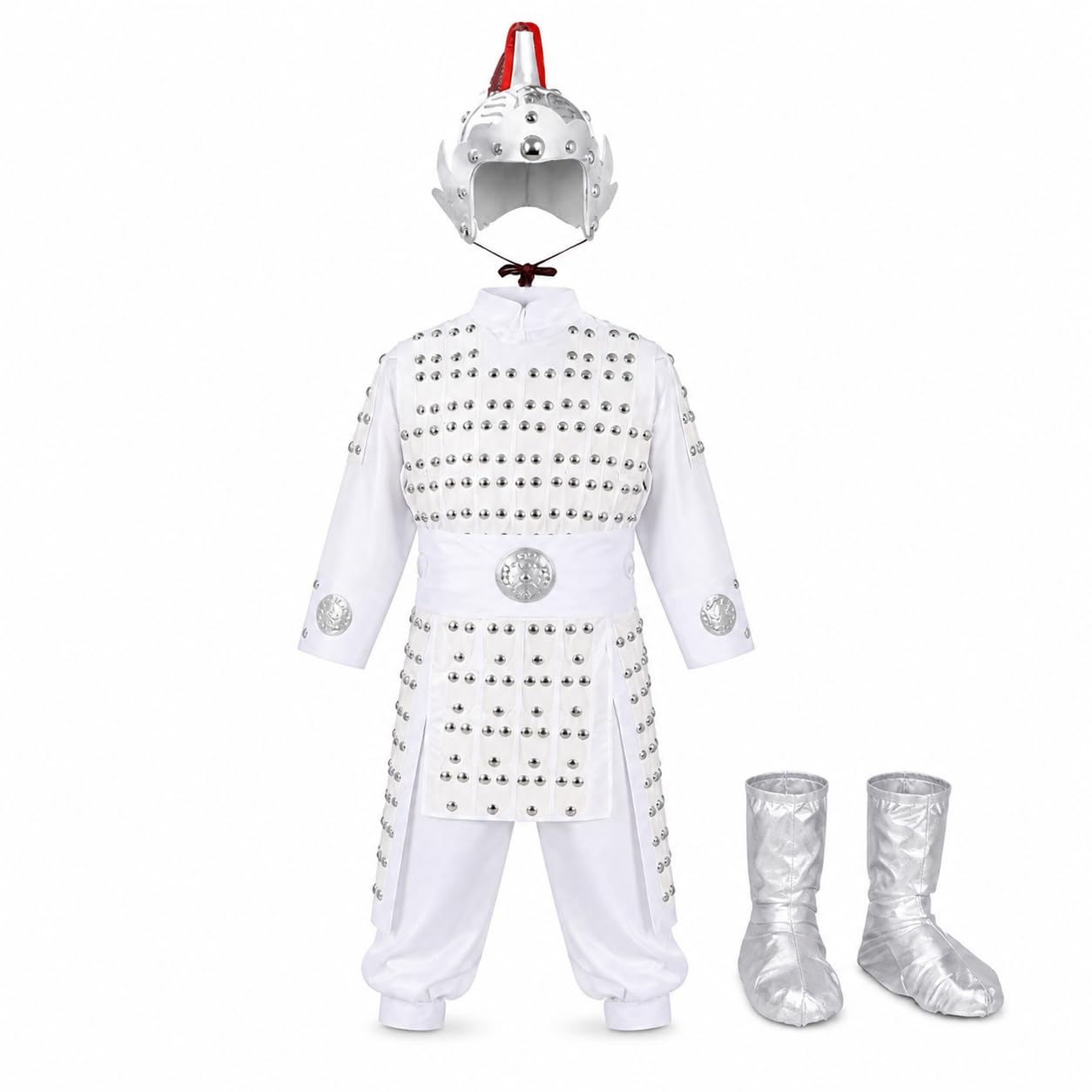 Costume da Generale Cinese per Bambini, Bianco, 120cm