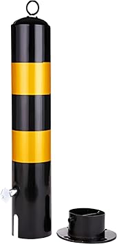 Parking Pole, Parking Barrier, Block Anti-Collision Bolard, Parking Barrier, Lane Separation Pole, Removable, Cylindrical, Durable, Thick Hand, Steel, Punch, Ring Included, Keyed, Easy