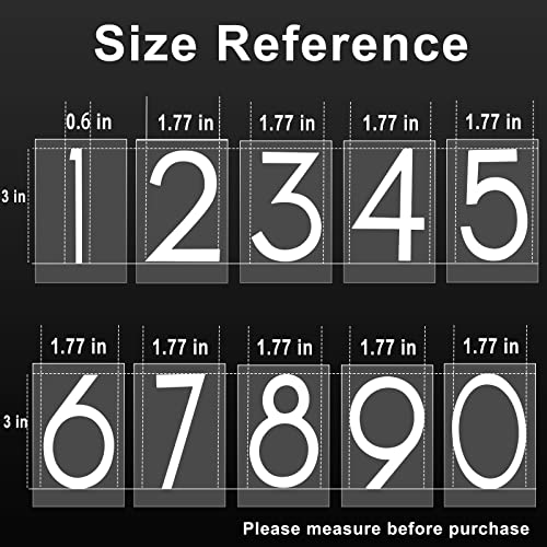 3 Inch 3 Sets Reflective Mailbox Numbers Stickers For Outside, Easy Installation With Prolonged Backing For And Pre-Cut, Self Adhesive White Vinyl Address For House Address Sign Window Trash Bins #TOP6