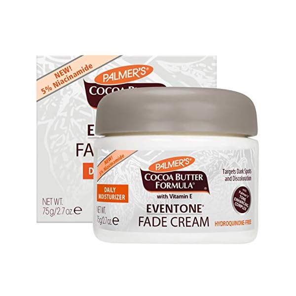 Palmers-Cocoa-Butter-Formula-Eventone-Fade-Cream-27-Ounce Palmer's Cocoa Butter Formula Eventone Fade Cream, Anti-Dark Spot Fade Cream with Vitamin E and Niacinamide, Helps Reduce Dark Spots & Age Spots, 2.7 Ounce