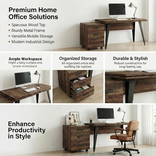 Image of FFO Computer Table with Storage | Multipurpose Office Desk for Home & Work | Study Table for Students | Sturdy PC Table with 1 Year Warranty | DIY Assembly