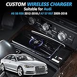Wireless Car Charger for Audi A6 S6 RS6 2012-2018/A7 S7 RS7 2009-2018, 15W Qi Fast Charging Phone Charger Pad for Audi C7 A6 Accessory with QC3.0 USB for iPhone 12/13/14 Galaxy S22/S21/S20 - Image 2