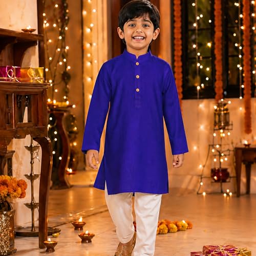 Image of Chandrakala Kids Kurta Set for Boys Indian Ethnic Wear (KK117-P)