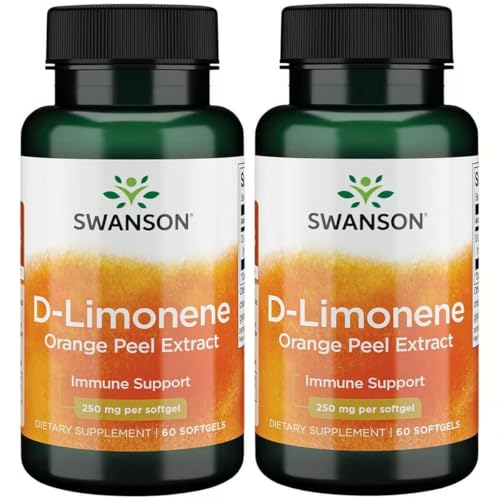 Swanson D-Limonene - Orange Peel Extract Supplement Promoting Cellular Health - High Potency Formula Supporting Health Defense - (60 Capsules 250mg Each) (2 Pack)