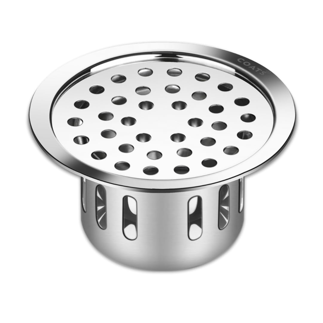 COATS Anti-Cockroach Drain Strainer Jali Plain Floor (Round) 304-Grade Stainless Steel | 5 inches | Floor Drainer with Cockroach Trap for Bathroom, Kitchen (B0C96QRNDW) Amazon Price History, Amazon Price Tracker