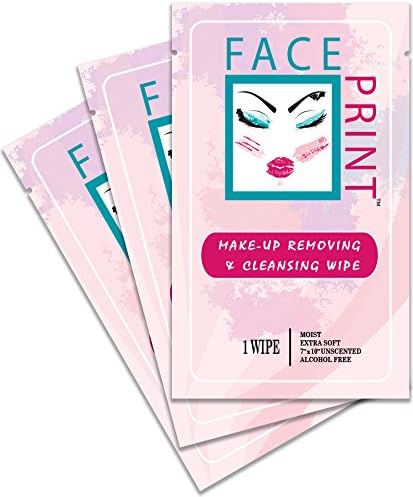 Face Print - Body Wipe Company - Premium makeup removing wipes - Facial cleansing on the go towelettes - 10 Individual Packs