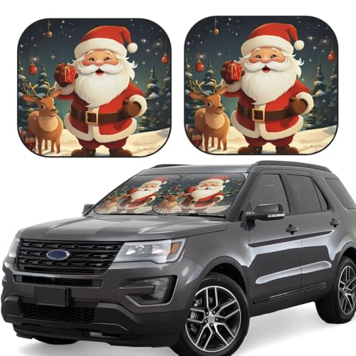 Pare-soleil voiture Père Noël pliable en lot de 2 taille S