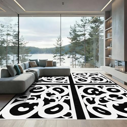 ODIKA Flatwoven High Traffic Area Rug 6x9, Stunning Interlocking Spotted