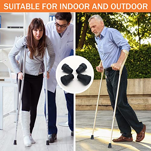 Noaovo Cane Tip 3/4 Inch 4Pcs For Walking Cane Stick Crutch Rubber Feet Walker Accessories Quad Tips Prong Leg Black Pad Heavy Duty #TOP5