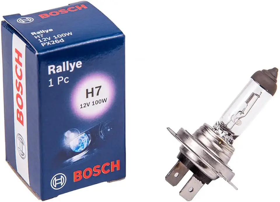 Bosch Lâmpada Halógena H7 Rallye, 12V 100W, Para Faróis de Carros