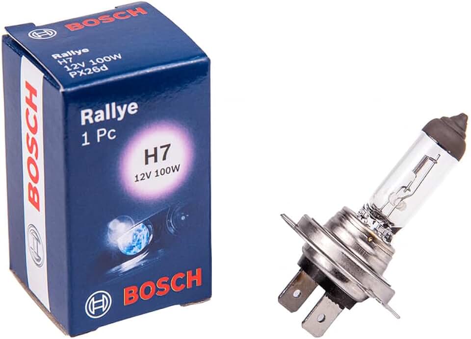 Bosch Lâmpada Halógena H7 Rallye, 12V 100W, Para Faróis de Carros