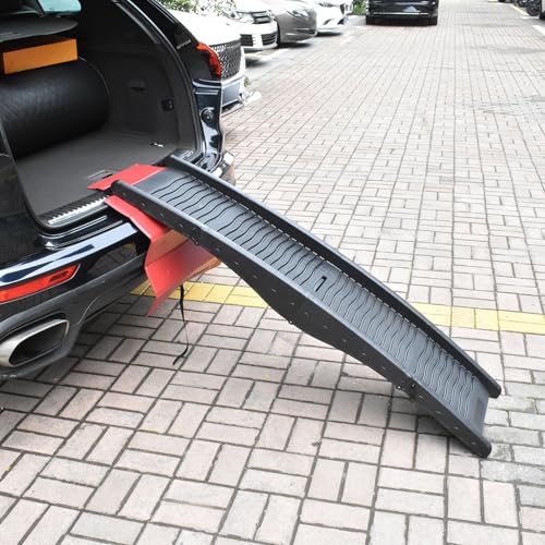 Hunderampe Fürs Auto, Faltbare Autorampe, 25,59 X 20,87 Zoll, Tragbare, rutschfeste Haustier-Autorampe aus PU, Anti-Kratz-Matte für Mittelgroße Bis Große Hunde Beim Einsteigen in