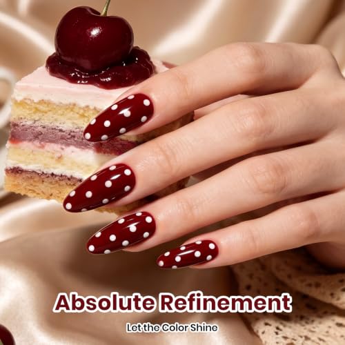 Image of Beetles Red Gel Polish - Fall Nails Art, Ruby Cherry Gel Nail Polish, Same Color Bottle, Soak Off UV Lamp, Long-Lasting Manicure Salon DIY for Holiday