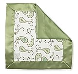 SwaddleDesigns Baby Lovie, Small Security Blanket, Paisley with Satin Trim, Kiwi