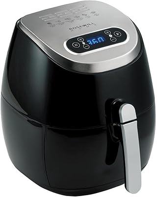 Rosewill Electric Digital Air Fryers 3.7 Quarts with LED Touch Display, 1350 watt Power, Timer and Temperature Control Frying w/Low Fat, Oil Free, Black, RHAF-17001