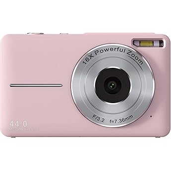 1080P Pink Digital Camera Mini Camera for Photography Vlog Camera Anti-shake 44 Million 16x Digital Zoom 2.5 Inch LCD Screen Continuous Shooting Professional Camcorder Cool