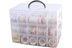 Clear Washi Tape Holder with 3 Layer Storage