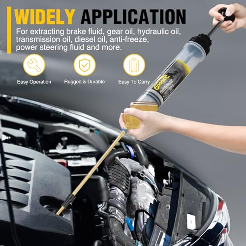 GOOACC Oil Extractor Pump, 500CC Fluid Extractor Automotive Manual Fuel Suction & Filler Pump with Extension Hose Syringe Vacuum Pump, Brake Fluid Extractor for Oil Change Extraction Transfer (500ml) by GOOACC - Used condition - Image 8