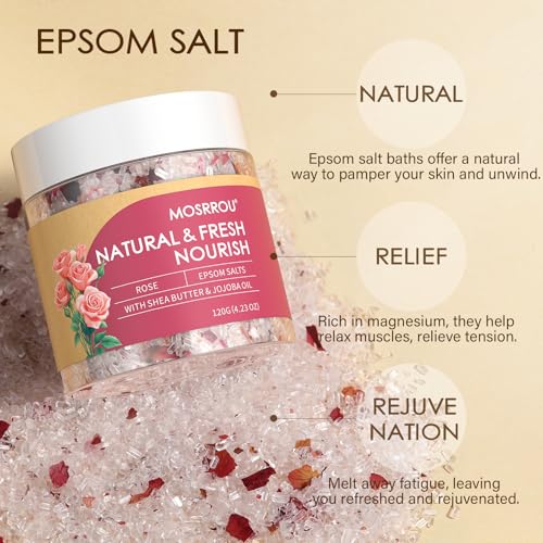 Epsom Bath Salts for Women Relaxing 6PCS Bath Salts Gift Set for Mom with Essential Oils for Bath Gifts on Birthday Mother's Day Christmas Lavender Eucalyptus Rose Lemon Tea Tree Peppermint - Image 6