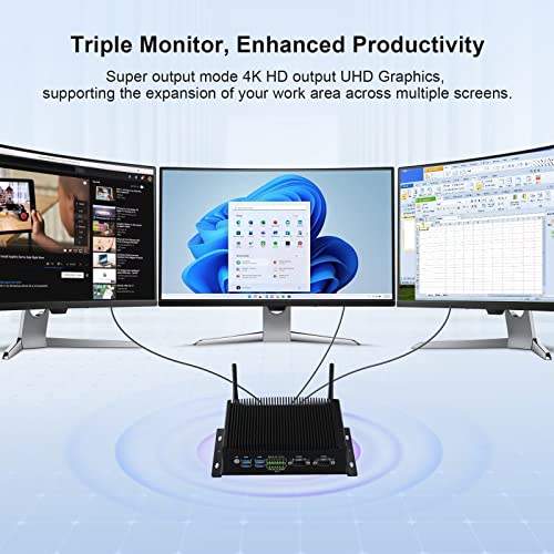 Image of WEIDIAN Mini PC Fanless Industrial PC Core i7 10510U 8GB RAM 256GB SSD