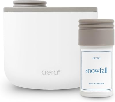Aera Mini Home Fragrance Diffuser Bundle with Snowfall Refill - Smart Plug-in Aroma Control, Hypoallergenic Scent Technology, Family & Pet Safe, White + Limited Edition Snowfall Capsule