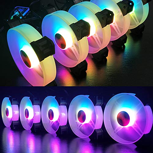 Aibecy Ventilador de capa RGB de 120 mm para computador de mesa, edição silenciosa, alto fluxo de ar