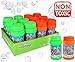Bubble Gun Refill Solution Bottles (12 Pack of 2oz Bottles) Compatible with Most Bubble Shooter Guns Safe and Non-Toxic, Wand Not Included, Colors May Vary