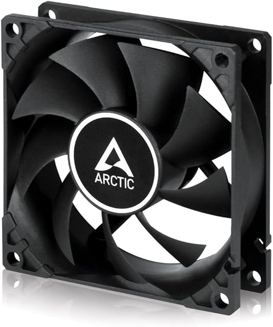 ARCTIC F8-80 mm Standard Case Fan, quite motor, Computer, Push- or Pull Configuration, Fan Speed: 2000 RPM - Black
