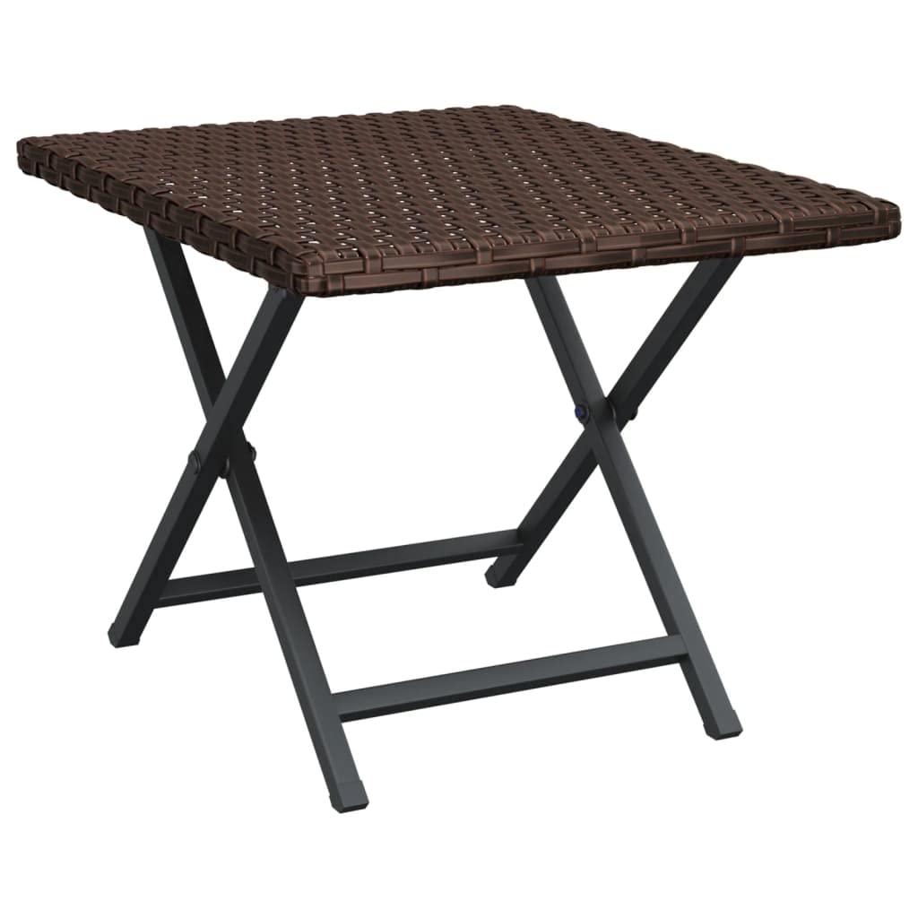 vidaXL Mesa Plegable ratán sintético marrón 45x35x32 cm, Muebles de jardín, Muebles de Exterior, Mesa de Camping, Mesa, Mesa de Picnic, Mesa de jardín