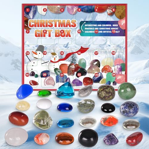 Gemstone Advent Calendar, 2025 Christmas Countdown Calendar, Rock Collection Kids