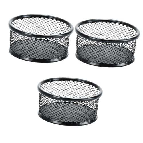 ERINGOGO 3pcs Box Sturdy Iron Craft Storage Box Mesh Paper Clip Holder for Desk Office Supplies