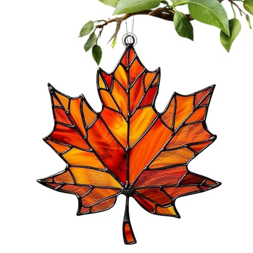 Genérico Decoración artística de pared con hojas de otoño, adorno de hojas de arce - Decoración de pared Hojas de otoño de ventana,Decoraciones de manchadas de de arce, arte de acr