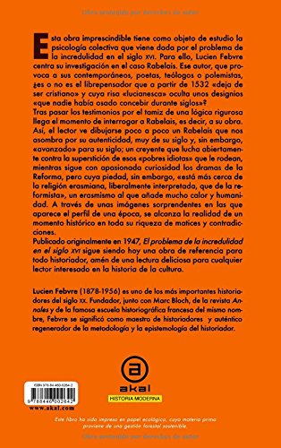 El problema de la incredulidad en el siglo XVI: La religión de Rabelais: 161 (Universitaria)