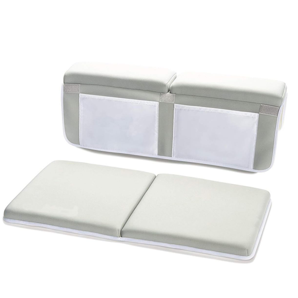 Alfombra Antideslizante para Bebés Sbr Gris Ventosas | Baño y Ducha, Bolsillos Integrados, Apoyo para Codos y Rodillas, Uso Infantil