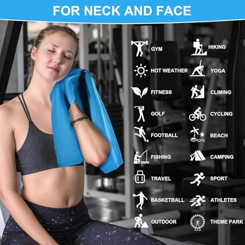 QXCFTW 6pc Gym Towels - Cooling, Sweat & Travel Towels for Neck, Yoga, Outdoor, Golf, Running, Hiking, Sports & Camping - Image 4