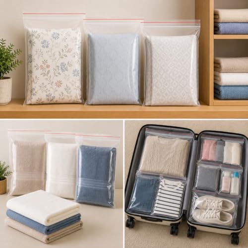 Image of Tia Crafts Resealable Transparent Zip Lock /Zipper Pouch Bags Air Tight Pouch Bag, for Bags for Jewellery, Prasad Pedha Packing, Craft Accessories & Small Item Storage (3X4 inch, 100 pcs)