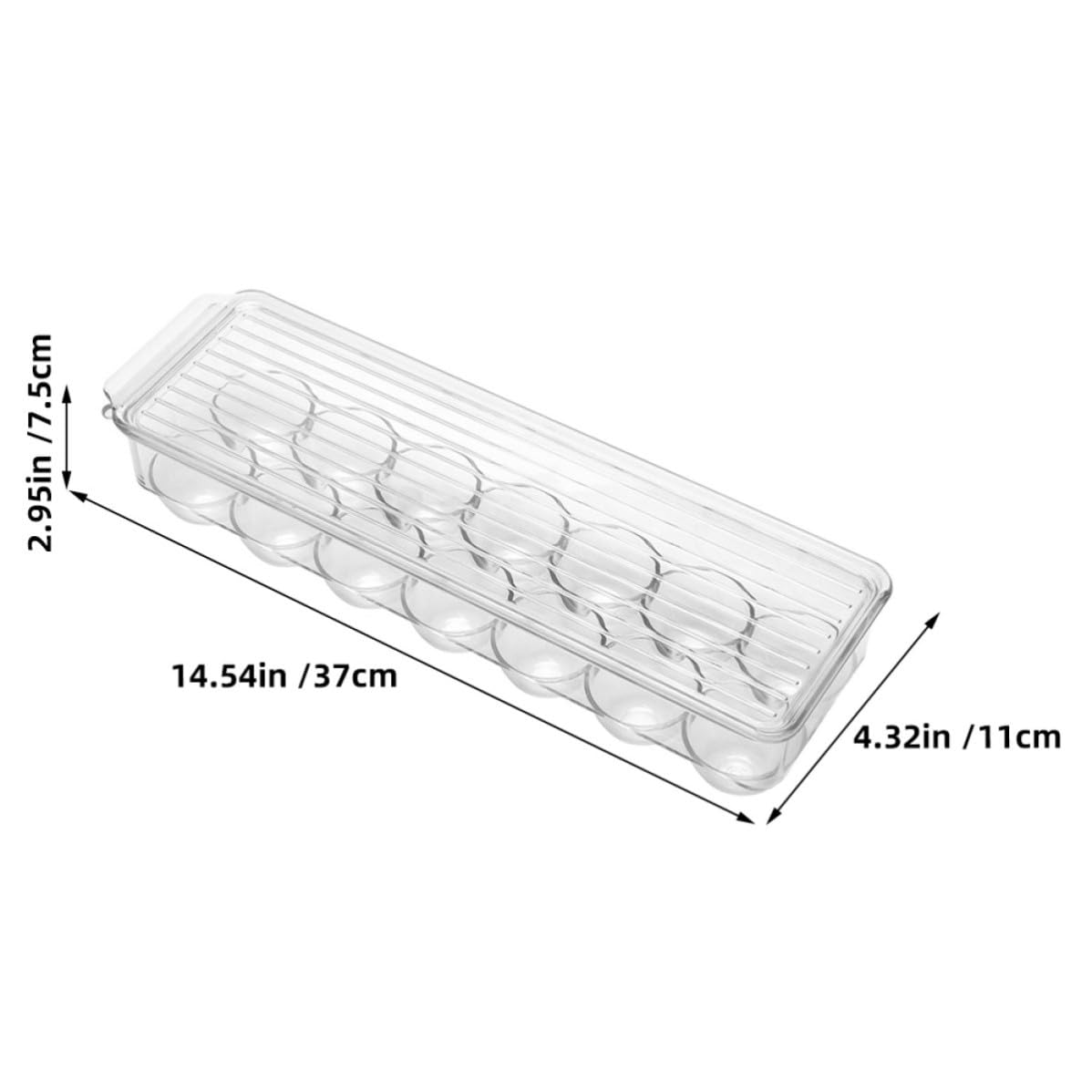 2 Piezas Bandeja Transparente Apilable para Huevos con 14 Compartimentos, Organizador de Huevos para Refrigerador, Material Pet Resistente para Cocina y Almacenamiento