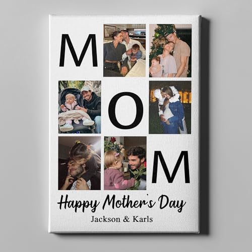 VAOWO Custom Mom Gifts for Mothers Day Custom Canvas Prints with Photos Personalized Pictures Canvas Wall Art Canvas Photo Prints Pictures Gifts for MOM Grandma Mother in Law Daughter