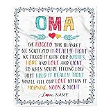 CenturyTee Personalized Oma Blanket from Grandkids We Hugged This Blanket Oma Birthday Mothers Day Christmas Customized Gifts Fleece Blanket(30x40inch-Baby Size),multicolor 31