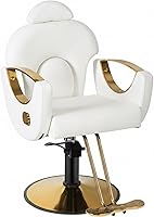 Vista 17 de Silla de Barbería de Salón, Silla de Salón Reclinable para Estilista de Cabello, Silla de Salón de Cabello con Bomba Hidráulica de Servicio Pesado
