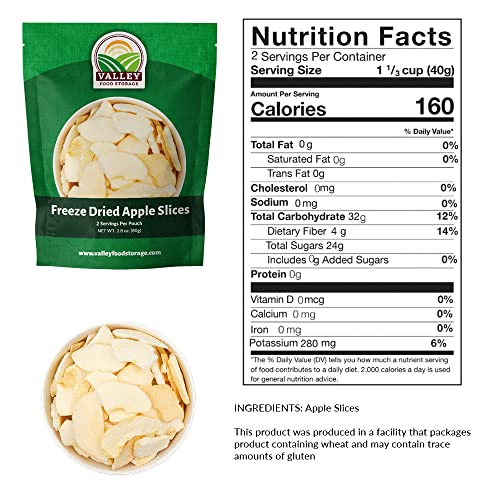 Image of Freeze Dried Apple Slices 10-Bag Bucket, 28 Oz | Premium Emergency Food Supply 25 Year Shelf Life | Prepper Supplies, Survival Food, Off Grid Living Supplies | Valley Food Storage Packaged in USA