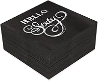 Vista 2 de Servilletas de papel desechables para fiesta de cumpleaños con lámina dorada, decoraciones de feliz cumpleaños, paquete de 100, servilletas de 3