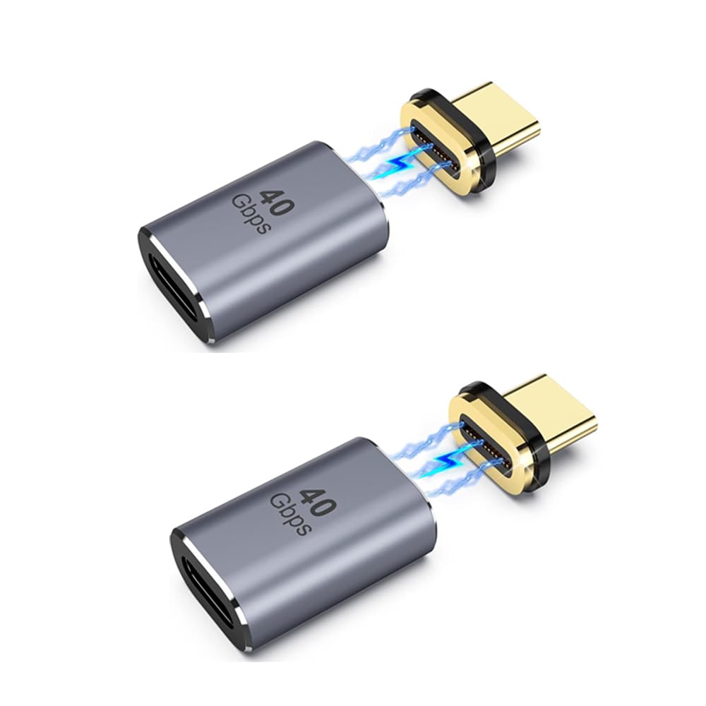 Tobo Magnetic Adapter Straight, USB4.0 C Male to C Female Magnetic Elbow 40GB Adapter, s Data Transfer Compatible with USB-C Mobile Phone,Laptops&Tablets(TD-1105TC) (Pack of 2)-image-31