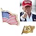 Make America Great Again Donald Trump 2016 Campaign Hat Cap Embroidered USA Flag Lapel Pin Combo Pack by HomeSmith