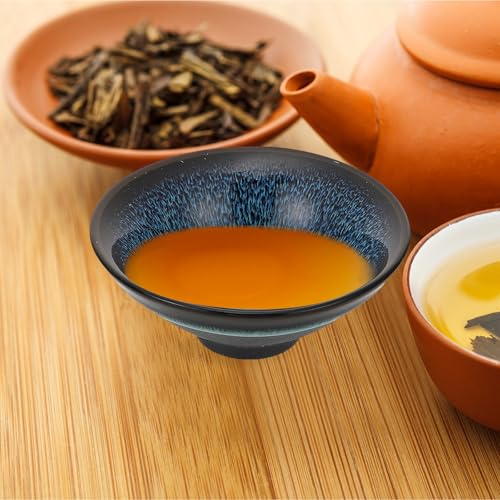 Set de servicio de té de cerámica azul portátil con tetera y taza individual 5