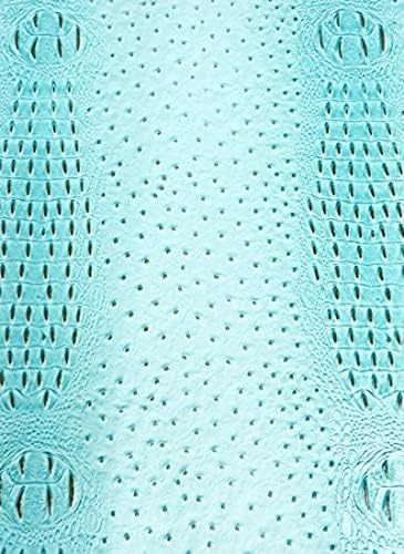 DuroLast™ Alligator Ostrich Hybrid Embossed Vinyl Fabric Sold by The Yard 2 Tone Crocodile Hybrid DIY Upholstery Accessories Apparel (Smore Cream)
