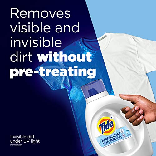 Tide Hygienic Clean Heavy Duty 10X Free Liquid Laundry Detergent, Unscented, 59 Loads, 92 Fl Oz, He Compatible #TOP7