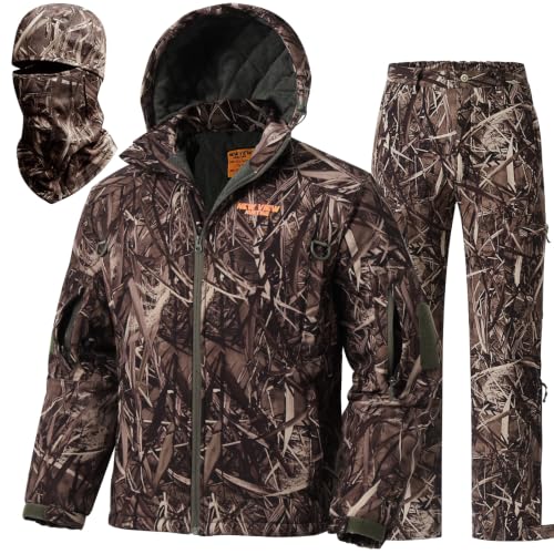 Image of NEW VIEW Insulated Hunting Clothes for Men Cold Weather, Warm Camo Hunting Jacket and Pants, Hunting Suit for Deer Duck Hunts