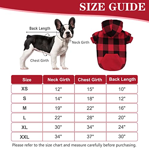Expawlorer Plaid Dog Hoodie - British Style Soft And Warm Dog Sweater With Leash Hole, Hooded Cold Weather Clothes, Dog Sweatshirt, Outfits, Winter Coat For Small Medium Large Dogs #TOP1