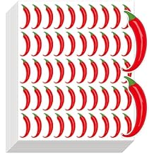 500 Pcs Spicy Stickers Red Hot Chili Pepper Stickers - 0.5 x 1.5 Inch Spicy Level Indicator Labels Grocery Store Food Warning Spicy Labels for Scrapbook DIY Calendar Crafting